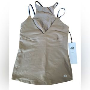 Alo yoga field bra tank S black & gravel